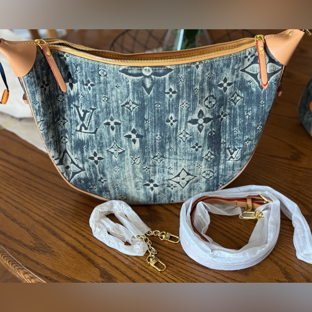 Denim Blue and Tan Women's Bag